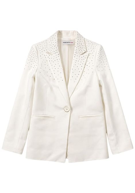 White girls' jacket with rhinestones Patrizia Pepe | 7S0288BIANCO